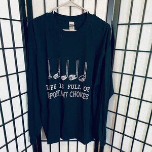 Life Is Full Of Important Choices Graphic T-Shirt Men's‎ XL Black
